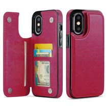 Capa Carteira Wefor para iPhone X/XS em Couro PU Vermelho