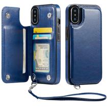 Capa Carteira Wefor para iPhone XS Max em Couro PU com RFID, Azul Capa Carteira Wefor para iPhone XS Max em Couro PU com RFID, Azul