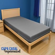 Capa Casal Impermeável Colchão Anti Alérgica CINZA