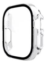 Capa Case Acrilico Com Pelicula Embutida Compativel Com IWatch Ultra 1 E 2 49mm - Cor Transparente