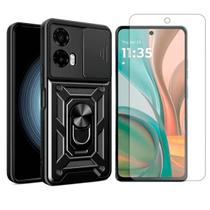 Capa Case Anel Para Motorola Moto G35 + Pelicula Hidrogel
