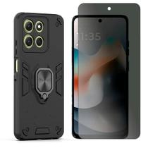 Capa Case Anel Para Motorola Moto G56 + Pelicula Privacidade