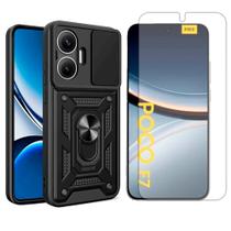 Capa Case Anel Para Xiaomi Poco F7 + Pelicula Hidrogel