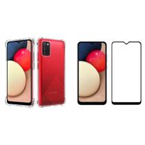 Capa Case Anti Impacto Samsung Galaxy A02s + Película de Vidro 3D Tela Toda