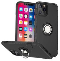 Capa Case Apple iPhone 12 / iPhone 12 Pro (Tela 6.1) Carbon Dupla Camada Com Stand e Anel - Case Store