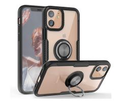 Capa Case Apple iPhone 12 Mini (Tela 5.4) Carbon Clear Com Stand e Anel - Case Store