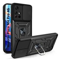 Capa Case Armor Militar Para Poco M4 Pro 4g Anti Impacto Proteção De Câmera Anel 360 Suporte e Imã