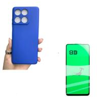 Capa Case Azul Claro + Película Cerâmica 9D Moto G EDGE 60