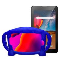 Capa Case Azul com alça suporte para Tablet M7 3G M7s Plus 7 polegadas