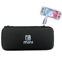 Capa Case Bolsa Mini Bag Rígida Compatível com Console Nintendo Switch Lite Jogo Acessorios + Película Lite Vidro