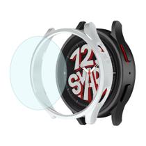 Capa Case Bumper com Película de Vidro compatível com Galaxy Watch 5 Watch5 45mm - Prata