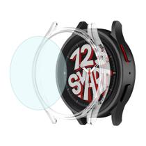 Capa Case Bumper com Película de Vidro compatível com Galaxy Watch 5 Watch5 45mm - Transparente