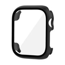 Capa Case Bumper com Película de Vidro compatível com Watch Series 5 6 7 8 44mm / 45mm - Preto Capa Case Bumper com Película de Vidro compatível com Watch Series 5 6 7 8 44mm / 45mm - Preto