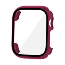 Capa Case Bumper com Película de Vidro compatível com Watch Series 5 6 7 8 44mm / 45mm - Vinho Capa Case Bumper com Película de Vidro compatível com Watch Series 5 6 7 8 44mm / 45mm - Vinho