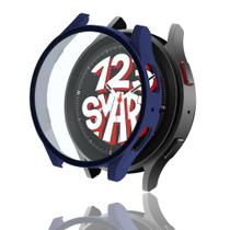 Capa Case Bumper com Película de Vidro para Galaxy Watch 5 Watch5 40mm - Azul Marinho