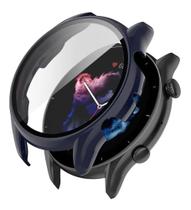 Capa Case Bumper Com Película Vidro P/ Gtr3 Gtr 3 Pro A2040 - Azul