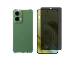 Capa Case Capinha Anti Impacto e Pelicula Privacidade Para Motorola Moto G06