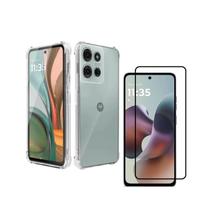 Capa Case Capinha Anti Impacto Para Motorola Moto G56 Película 3D Privacidade Anti Spy