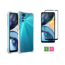Capa Case Capinha Anti Impacto Transparente Moto G22 + Película 3d