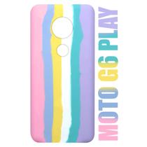 Capa case Capinha Aveludada Arco Iris Candy Compatível Moto G6 Play XT1922 5.7 + Película De Vidro 3D - Cell In Power25 Capa case Capinha Aveludada Arco Iris Candy Compatível Moto G6 Play XT1922 5.7 + Película De Vidro 3D - Cell In Power25
