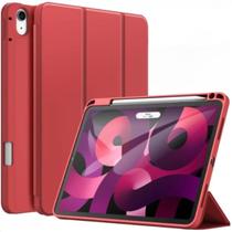 Capa Case Capinha Compatível com iPad 10ª Geração 2022 Com Suporte Compativel Caneta A2696 A2757 A2777 Cor Vermelho