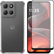 Capa Case Capinha e Película 3D Vidro para Motorola Moto G15