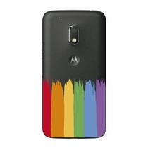 Capa Case Capinha Motorola Moto G4 Play Arco Iris Pinceladas