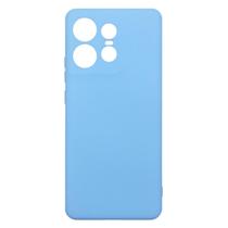 Capa Case Capinha Silicone Aveludada Azul Claro Para Motorola Edge 50 Pro XT2403 6.7