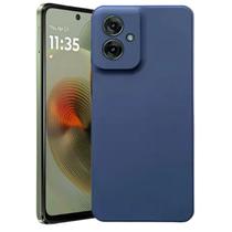 Capa Case Capinha Silicone Aveludada Para Motorola Moto G55 5G Azul Marinho