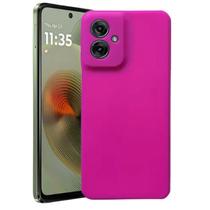 Capa Case Capinha Silicone Aveludada Para Motorola Moto G55 5G Rosa Pink