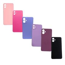 Capa Case Capinha Silicone Aveludada Para Samsung Salaxy A06: Pink / Salmão / Violeta / Lilás / Roxo / Preto