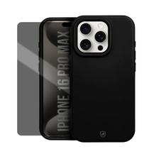 Capa case capinha Silicone e Película Privacidade para iPhone 16 Pro Max