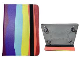 Capa Case Capinha Suporte com Fecho Estampado Colorido Arco-íris LGBT Tablet 7 polegadas universal