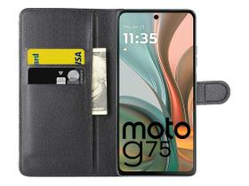 Capa Case Carteira Flip Cover Fecho Imã P/ Moto G75 5G 6.8''