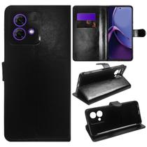 Capa Case Carteira material sintético Preto Compativel Para Moto G84 XT2347 6.55 - Cell In Power25