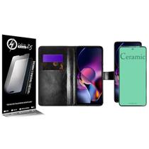 Capa Case Carteira material sintético Preto + Película De Ceramica Para Moto G54 XT2343 6.5 - Cell In Power25 Capa Case Carteira material sintético Preto + Película De Ceramica Para Moto G54 XT2343 6.5 - Cell In Power25