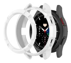 Capa Case Com Coroa Para Galaxy Watch 4 Classic 46mm/ Watch4 Classic 46mm - Branco - T-shirck