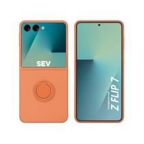 Capa Case De Luxo Aveludada Com Anel Magnético 360 Para Galaxy Z Flip 7