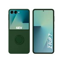 Capa Case De Luxo Aveludada Com Anel Magnético 360 Para Galaxy Z Flip 7