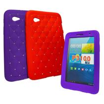 Capa case de Proteção Emborrachada Strass p/ Tablet 7 polegadas