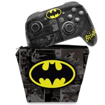 Capa Case e Skin Adesivo Compatível Nintendo Switch Pro Controle - Batman Comics