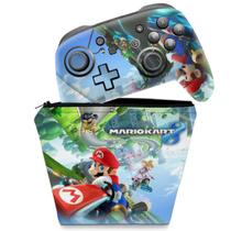 Capa Case e Skin Adesivo Compatível Nintendo Switch Pro Controle - Mario Kart 8 - Pop Arte Skins