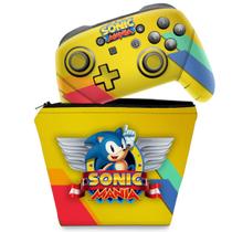 Capa Case e Skin Adesivo Compatível Nintendo Switch Pro Controle - Sonic Mania