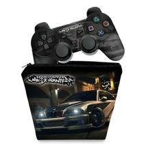 Capa Case e Skin Adesivo Compatível PS2 Controle - Need for Speed: Most Wanted
