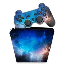Capa Case e Skin Adesivo Compatível PS2 Controle - Universo Cosmos