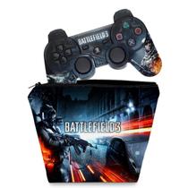 Capa Case e Skin Adesivo Compatível PS3 Controle - Battlefield 3