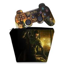 Capa Case e Skin Adesivo Compatível PS3 Controle - Deus Ex Human