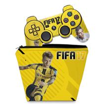 Capa Case e Skin Adesivo Compatível PS3 Controle - Fifa 17