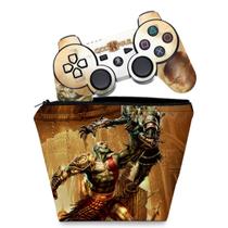 Capa Case e Skin Adesivo Compatível PS3 Controle - God Of War 3 1