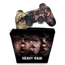 Capa Case e Skin Adesivo Compatível PS3 Controle - Heavy Rain